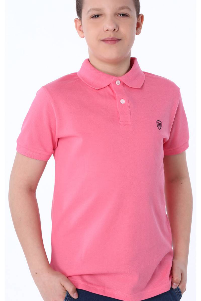Rožiniai polo marškinėliai berniukui