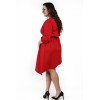 Raudona stilinga suknelė su 3/4 rankovėmis