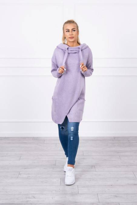 Violetinis ilgas megztinis