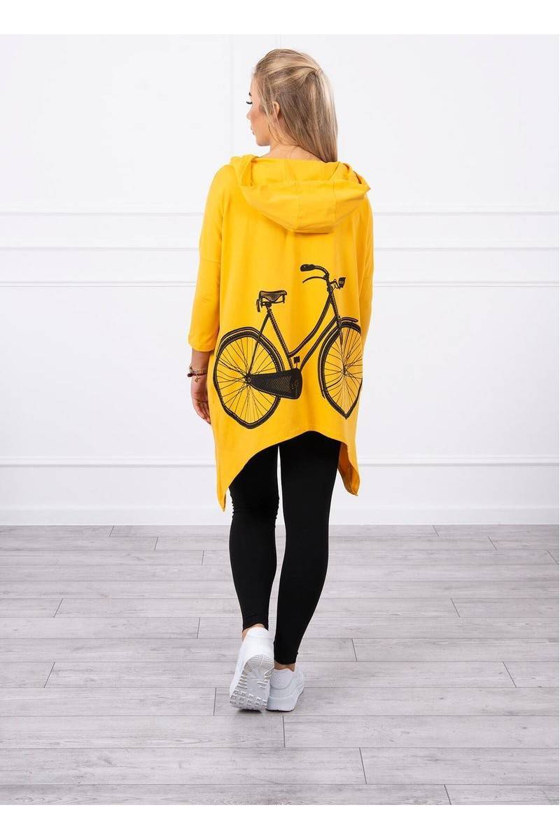 Medaus spalvos džemperis su dviračio aplikacija nugaroje