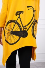 Medaus spalvos džemperis su dviračio aplikacija nugaroje