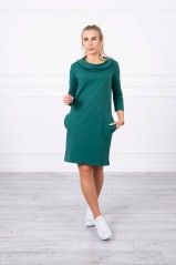 Žalia suknelė su kišenėmis KES-18618-8847