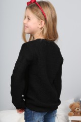 Juodas megztinis mergaitei