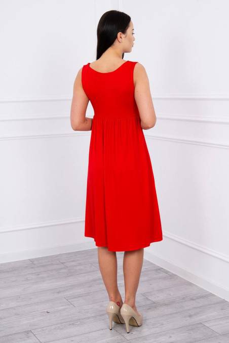Raudona suknelė be rankovių KES-8422-61063