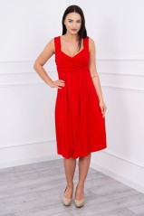 Raudona suknelė be rankovių KES-8422-61063
