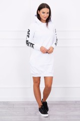 Balta suknelė su kapišonu KES-10043-62072