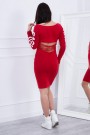 Raudona suknelė su iškarpymais nugaroje