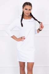 Balta suknelė su kišenėmis KES-12131-8847