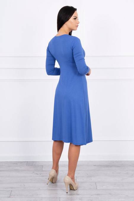 Mėlyna suknelė ilgomis rankovėmis KES-12571-8315