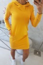 Geltona suknelė su kapišonu