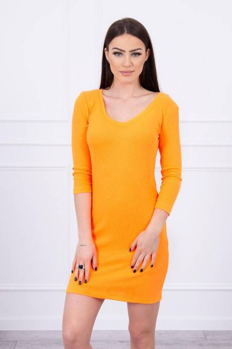 Ryškiai oranžinė trumpa suknelė