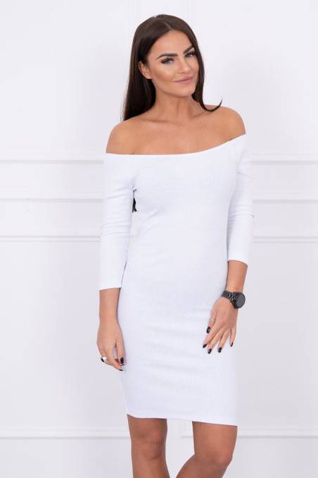 Balta suknelė atvirais pečiais KES-14731-8974