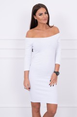 Balta suknelė atvirais pečiais KES-14731-8974