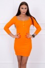Oranžinė trumpa suknelė su 3/4 rankovėmis