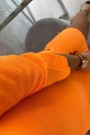 Oranžinė neoninė mini suknelė