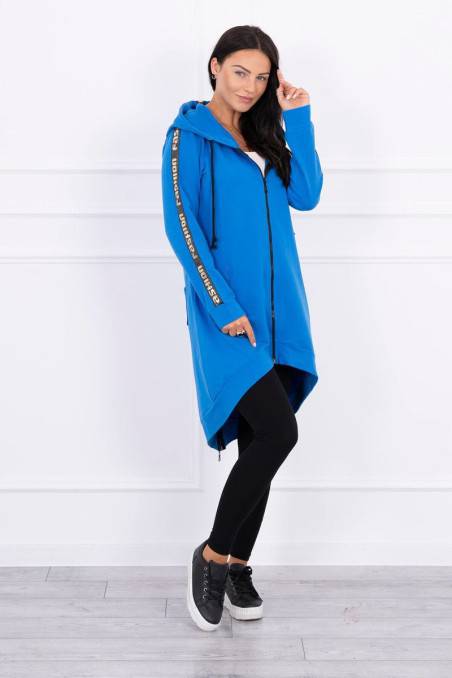 Mėlynas stilingas džemperis su kapišonu KES-15351-8997