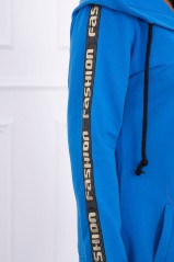Mėlynas stilingas džemperis su kapišonu KES-15351-8997