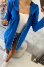 Mėlynas ilgas džemperis su kapišonu