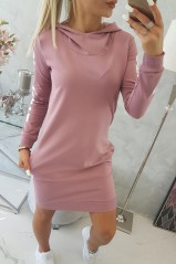 Rožinė suknelė su kapišonu KES-15796-62072