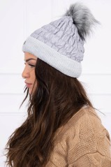 Šviesiai pilka moteriška kepurė KES-15913-K160