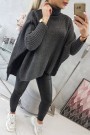 Tamsiai pilkas moteriškas megztinis