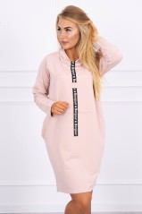 Šviesiai rožinė suknelė su kišenėmis KES-16065-0153