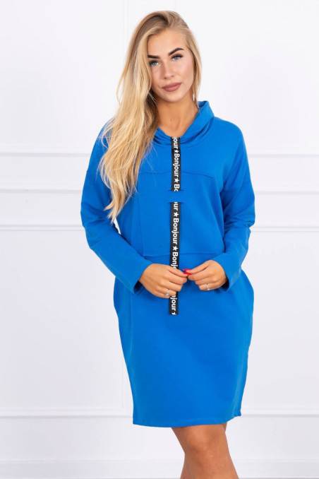 Mėlyna suknelė su kišenėmis KES-16066-0153