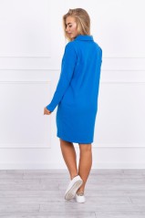 Mėlyna suknelė su kišenėmis KES-16066-0153