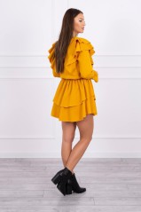 Medaus spalvos elegantiška suknelė KES-16100-66047