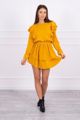 Medaus spalvos elegantiška suknelė KES-16100-66047
