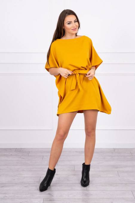 Medaus spalvos elegantiška suknelė KES-16362-9016