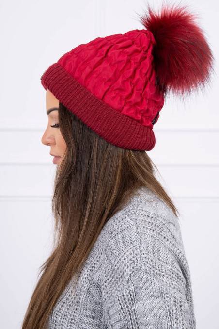 Bordo spalvos moteriška kepurė KES-16410-K160