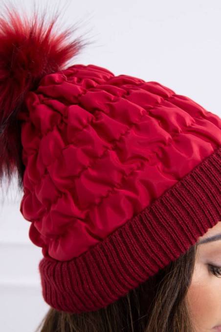 Bordo spalvos moteriška kepurė KES-16410-K160
