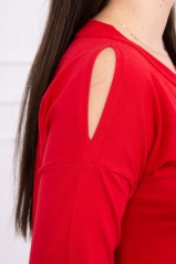 Raudona suknelė su aplikacija KES-17049-66856