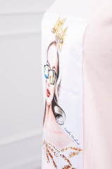 Šviesiai rožinė suknelė su aplikacija KES-17090-66827