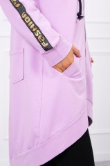 Violetinis stilingas džemperis su kapišonu KES-17637-8997