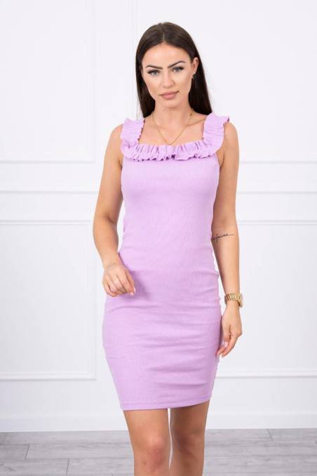 Violetinė suknelė atvirais pečiais KES-17715-9097