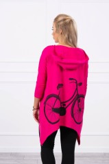 Rožinis džemperis su dviračio aplikacija nugaroje KES-18430-9139