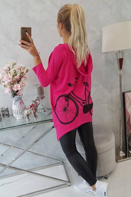 Rožinis džemperis su dviračio aplikacija nugaroje KES-18430-9139