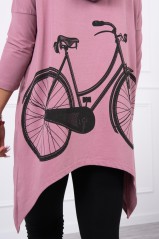 Rožinis džemperis su dviračio aplikacija nugaroje KES-18433-9139