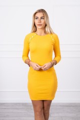 Medaus spalvos trumpa suknelė KES-18448-5198