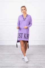 Violetinė suknelė su kapišonu KES-18573-9161