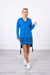 Mėlyna suknelė su kapišonu KES-18576-9161
