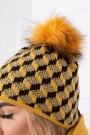 Medaus spalvos dviejų dalių komplektas kepurė+šalikas