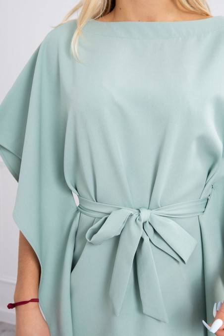 Mėtos spalvos elegantiška suknelė KES-19357-9016