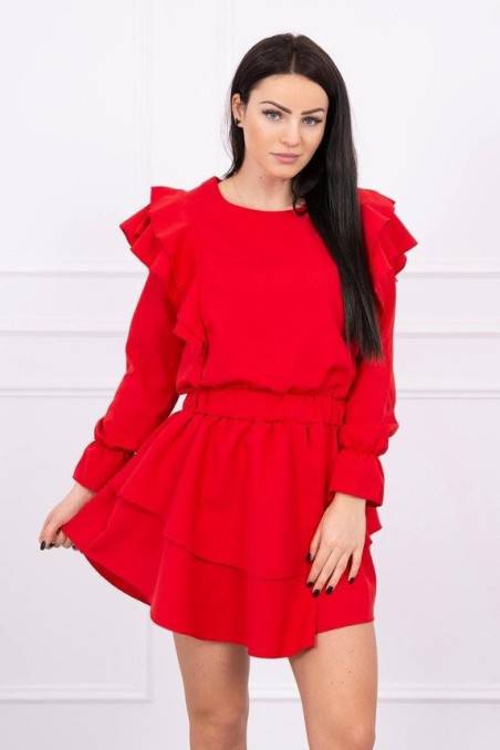 Raudona elegantiška suknelė KES-16541-66047