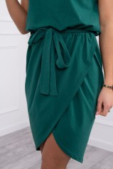 Žalia suknelė su diržu