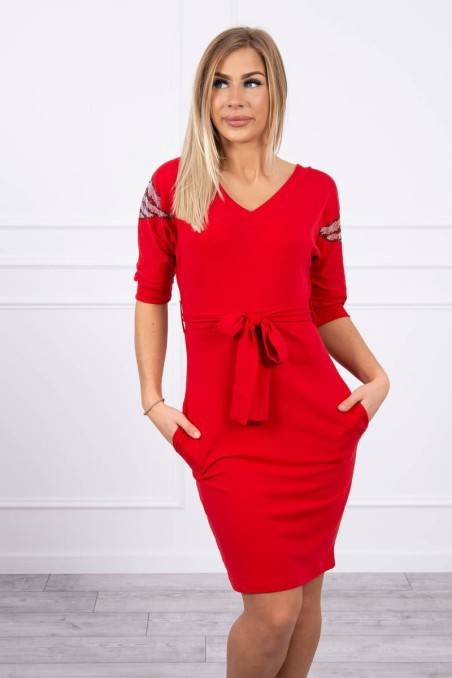 Raudona stilinga suknelė KES-19937-68282