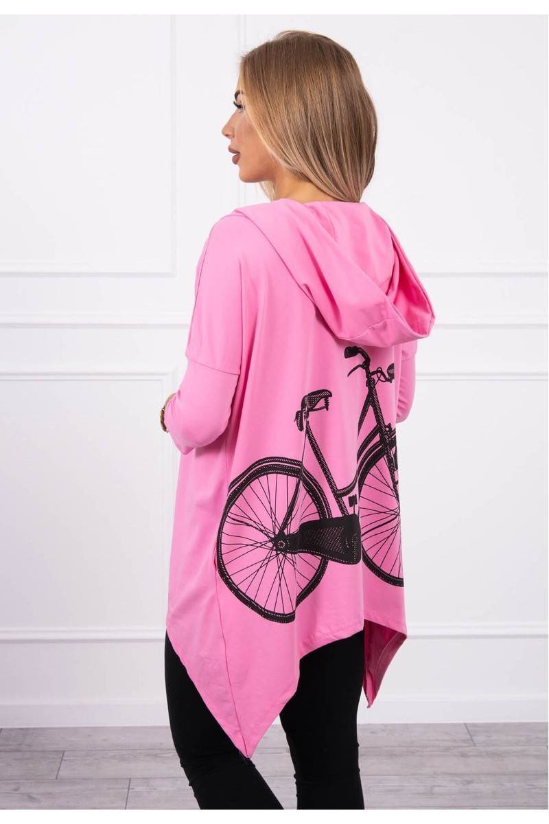 Rožinis džemperis su dviračio aplikacija nugaroje KES-20202-9139