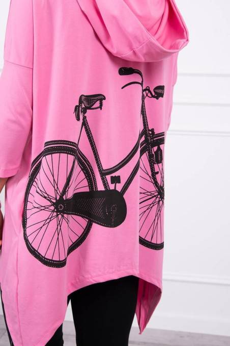 Rožinis džemperis su dviračio aplikacija nugaroje KES-20202-9139